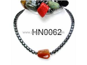 Assorted Colored Semi precious Stone Beads Hematite Beads Stone Chain Choker Fashion Women Necklace